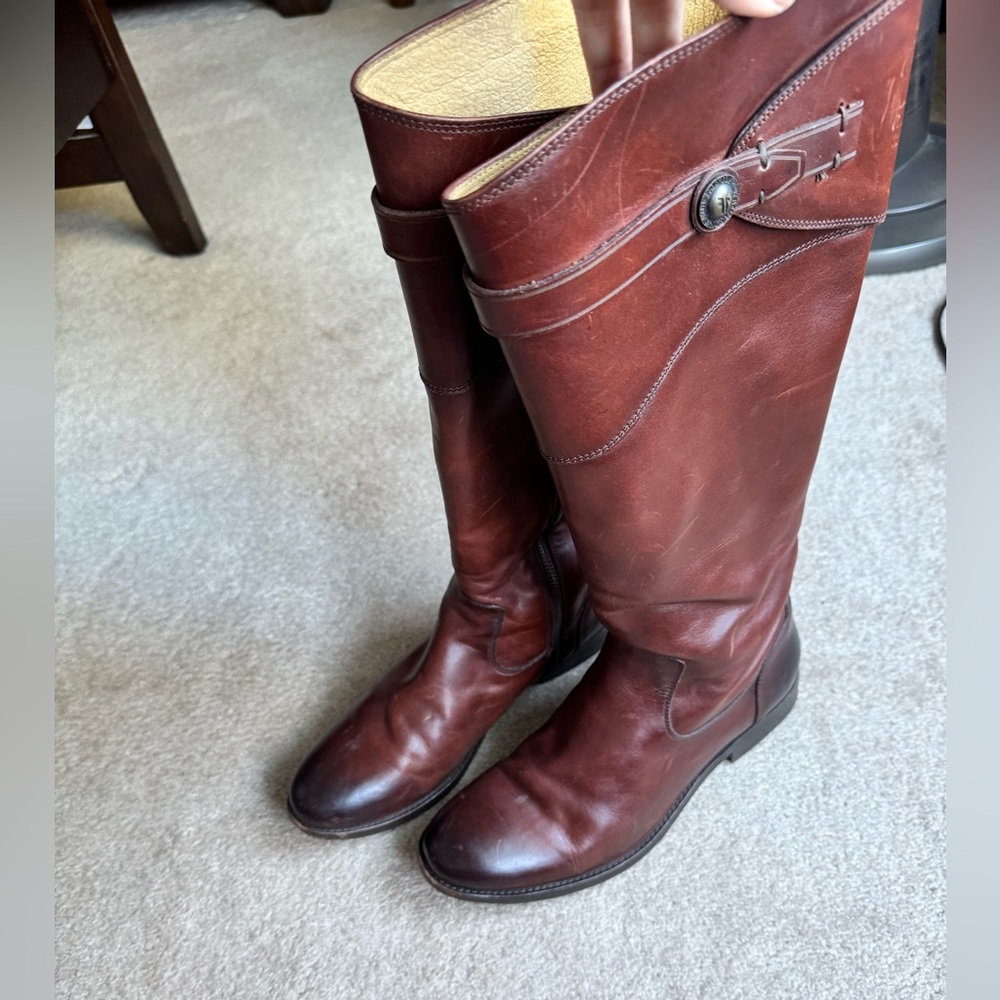 Frye Molly Knee High Boot size 8.5 cognac